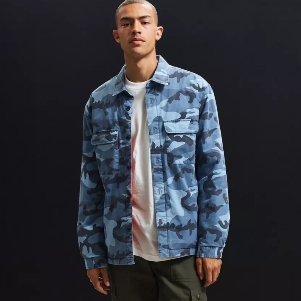 Urban Outfitters Quilted Camo Overshirt Shirt Jacket